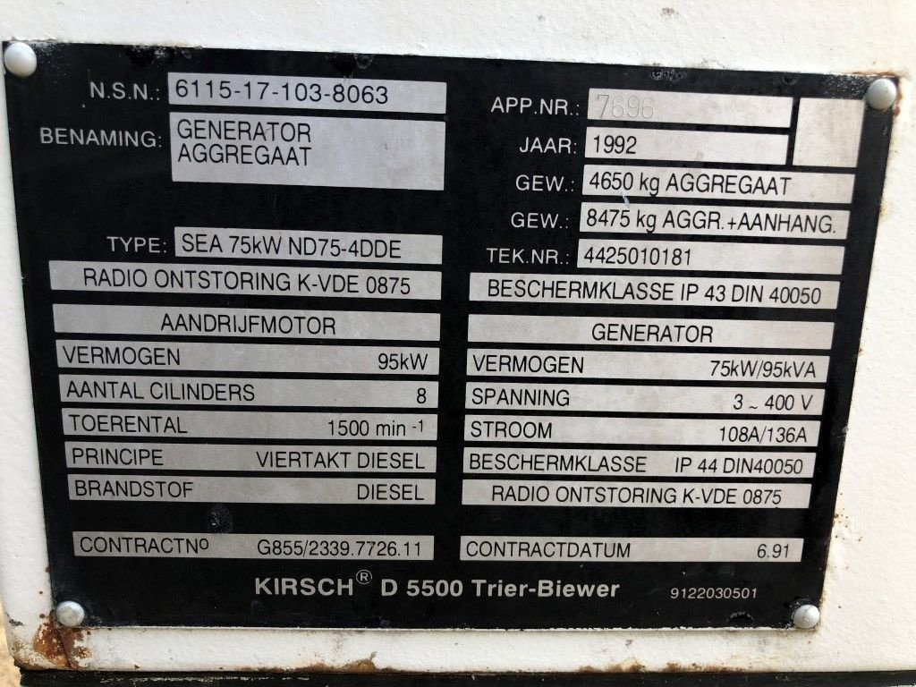 Notstromaggregat typu Deutz Leroy Somer F8L413F 100 kVA Supersilent generatorset, Gebrauchtmaschine v VEEN (Obrázok 5)