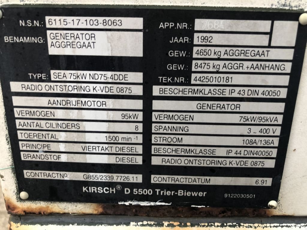 Notstromaggregat типа Deutz Leroy Somer F8L413F 100 kVA Supersilent generatorset, Gebrauchtmaschine в VEEN (Фотография 8)