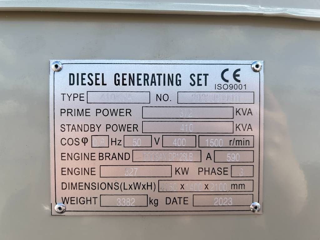 Notstromaggregat Türe ait Doosan DP126LB - 410 kVA Generator - DPX-19854, Neumaschine içinde Oudenbosch (resim 4)