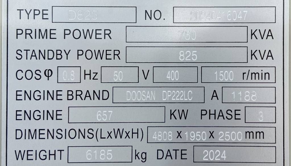 Notstromaggregat a típus Doosan DP222LC - 825 kVA Generator - DPX-19858, Neumaschine ekkor: Oudenbosch (Kép 4)