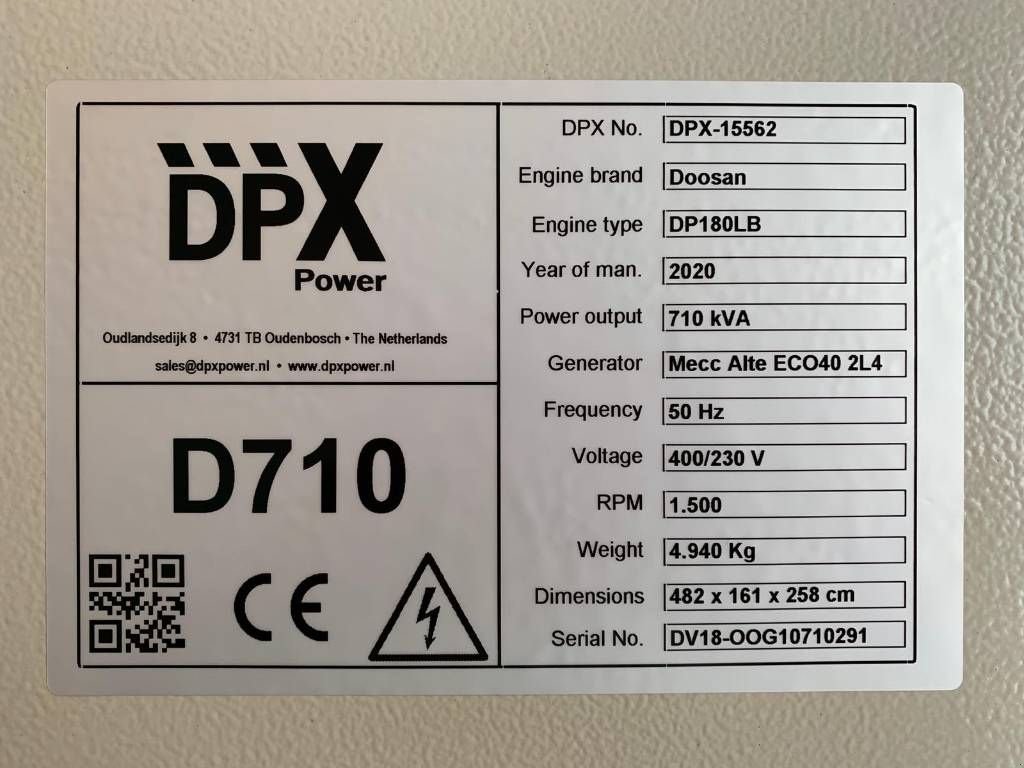 Notstromaggregat del tipo Doosan engine DP180LB - 710 kVA Generator - DPX-15562, Neumaschine In Oudenbosch (Immagine 4)