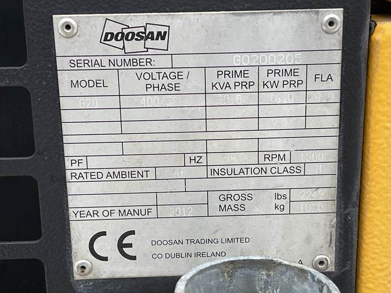 Notstromaggregat tip Doosan G 20, Gebrauchtmaschine in Waregem (Poză 7)