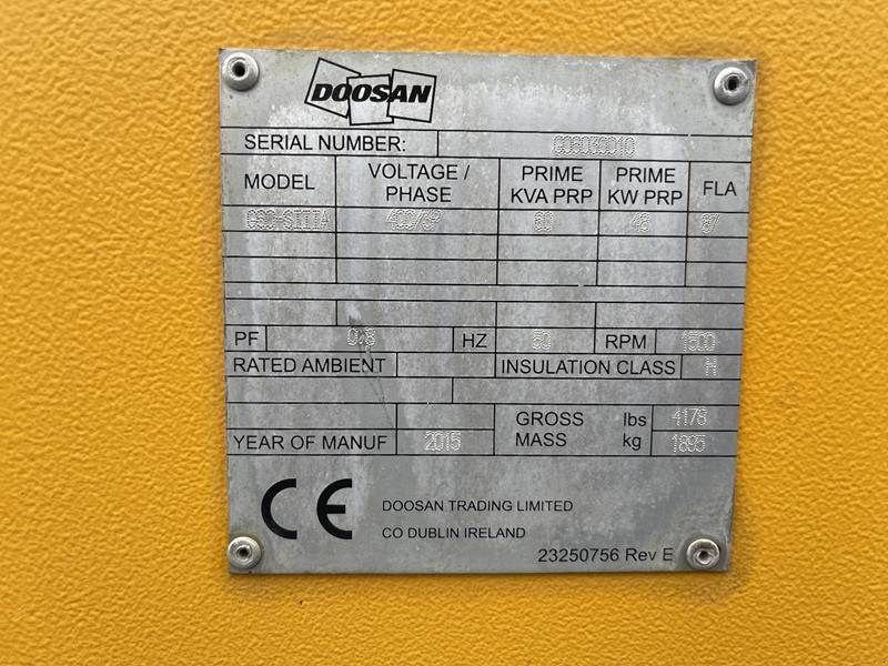 Notstromaggregat Türe ait Doosan G 60, Gebrauchtmaschine içinde Waregem (resim 2)