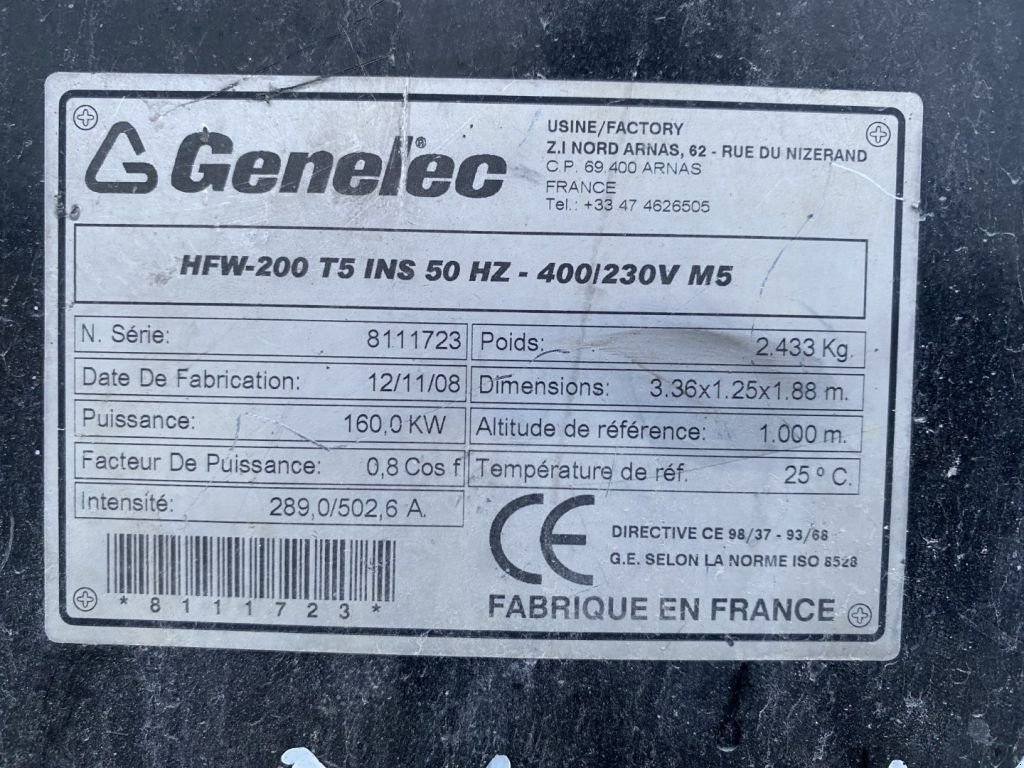 Notstromaggregat a típus Himoinsa HFW 200 Iveco NEF 67 Stamford 200 kVA Silent generatorset, Gebrauchtmaschine ekkor: VEEN (Kép 2)