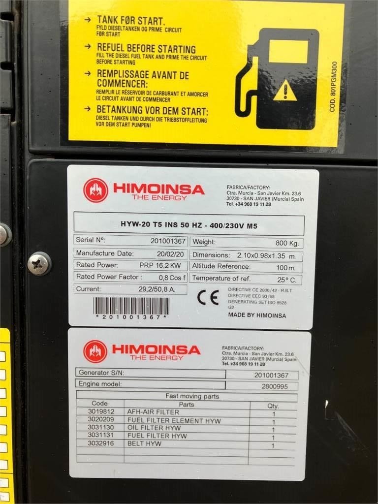 Notstromaggregat des Typs Himoinsa HYW-20 T5, Gebrauchtmaschine in Vojens (Bild 6)