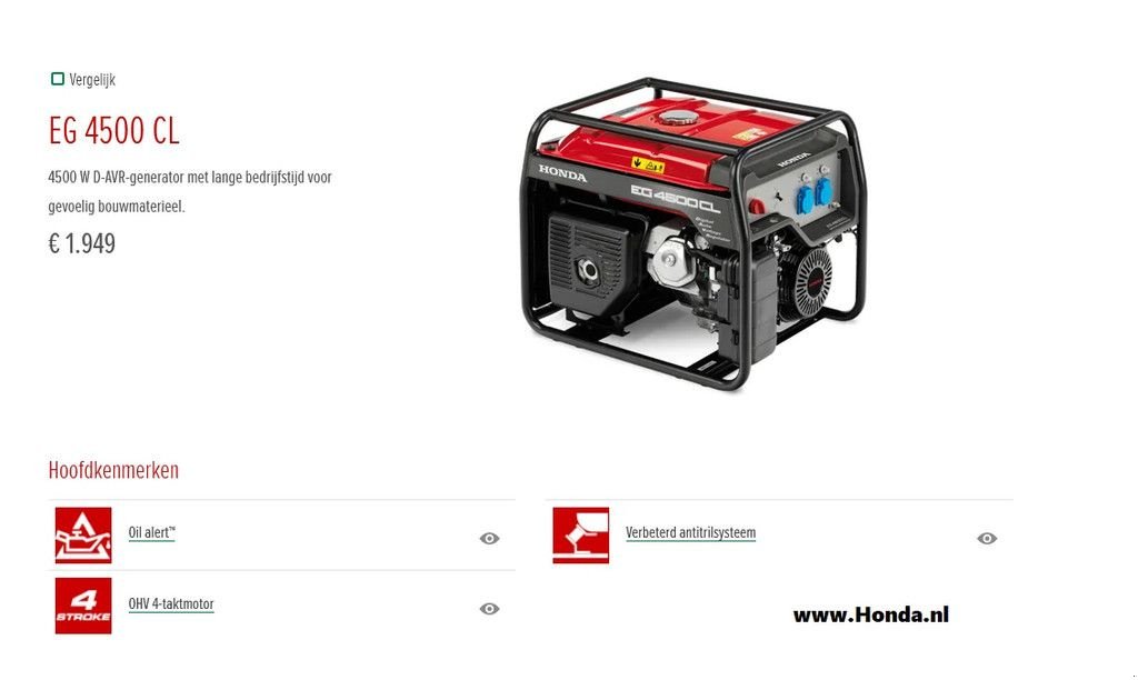 Notstromaggregat of the type Honda Eg4500 cl gebruikte generator izgs eg4500cl stroom verkocht, Gebrauchtmaschine in Ameide (Picture 10)