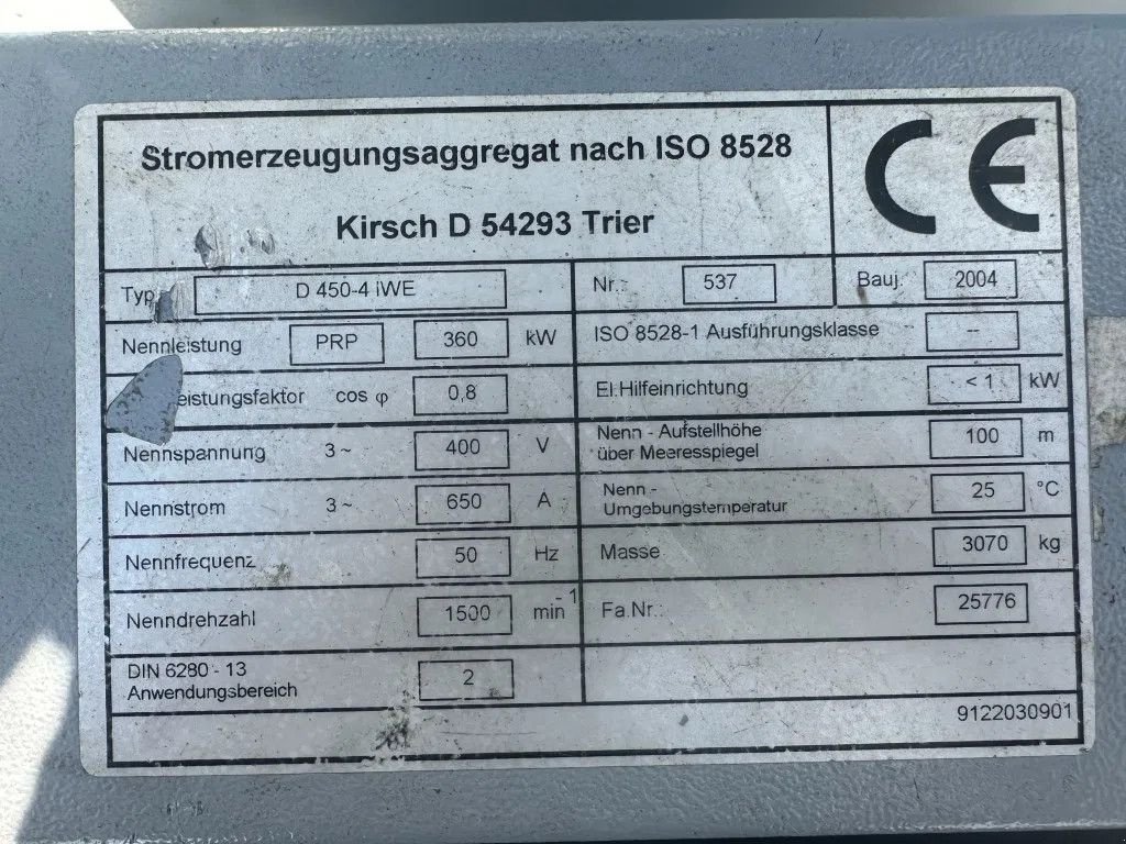 Notstromaggregat του τύπου Iveco GE 8281 SRI27 00A71 Mecc Alte Spa 450 kVA generatorset ex Emerge, Gebrauchtmaschine σε VEEN (Φωτογραφία 7)