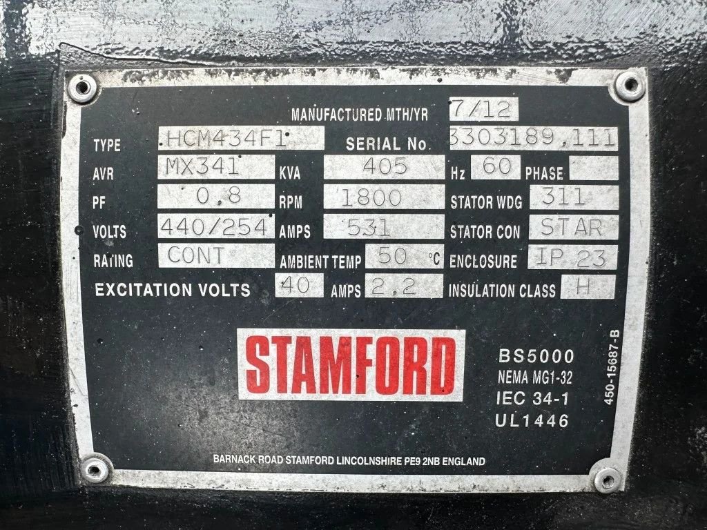 Notstromaggregat des Typs John Deere 6090 HFG 84 Stamford 405 kVA generatorset, Gebrauchtmaschine in VEEN (Bild 11)