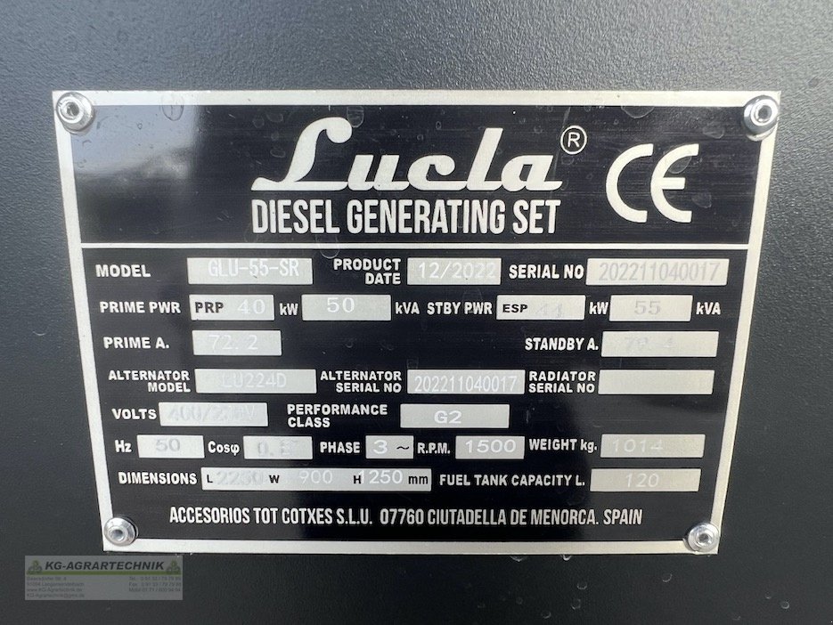 Notstromaggregat du type KG-AGRAR LUCLA 55KVA 65KVA Stromerzeuger Notstrom, Neumaschine en Langensendelbach (Photo 15)