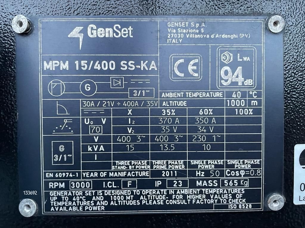 Notstromaggregat of the type Kubota GenSet MPM 15/400 SS-KA 15 kVA 400 Amp Silent Las generatorset, Gebrauchtmaschine in VEEN (Picture 3)