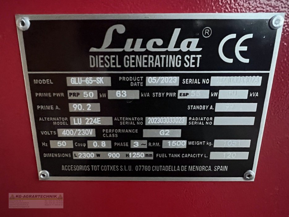 Notstromaggregat του τύπου LUCLA 55KVA Stromerzeuger Notstrom Aggregat, Neumaschine σε Langensendelbach (Φωτογραφία 16)