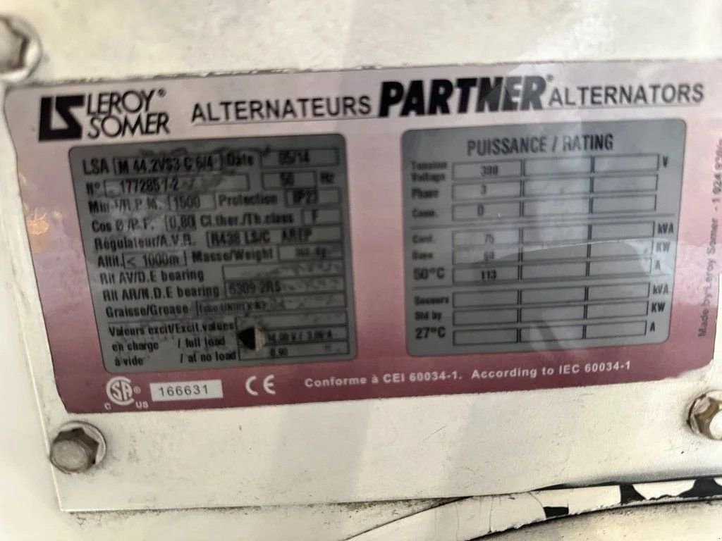 Notstromaggregat του τύπου MAN D0826 E701 Leroy Somer 75 kVA Marine generatorset stroomgroep ag, Gebrauchtmaschine σε VEEN (Φωτογραφία 5)