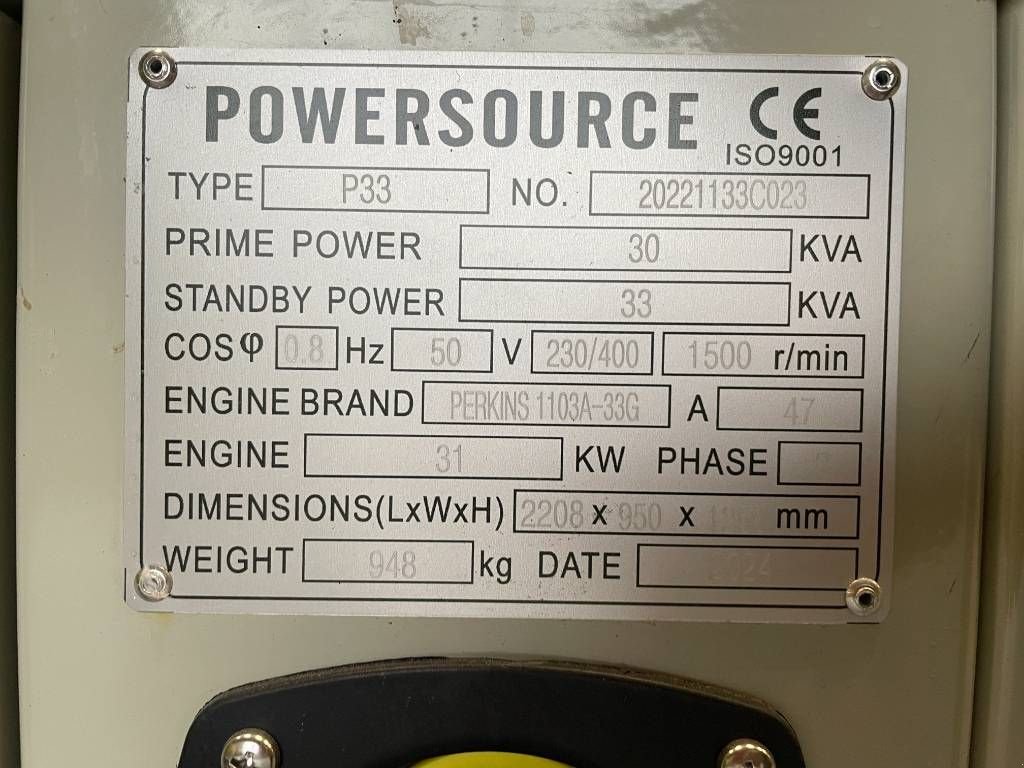 Notstromaggregat of the type Perkins 1103A-33 - 33 kVA Generator - DPX-19802, Neumaschine in Oudenbosch (Picture 7)