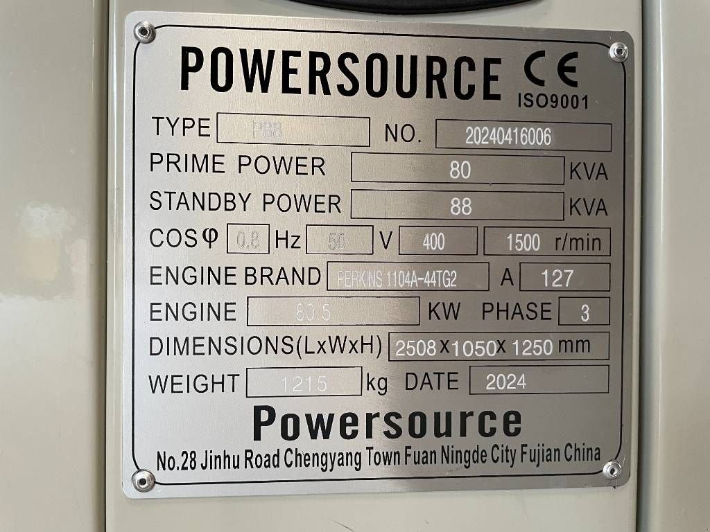 Notstromaggregat типа Perkins 1104A-44TG2 - 88 kVA Generator - DPX-19805, Neumaschine в Oudenbosch (Фотография 7)