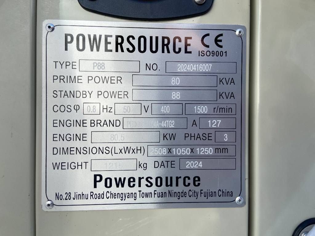 Notstromaggregat Türe ait Perkins 1104A-44TG2 - 88 kVA Generator - DPX-19805, Neumaschine içinde Oudenbosch (resim 4)