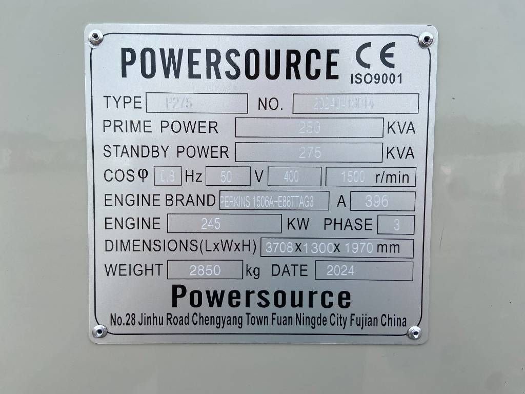 Notstromaggregat типа Perkins 1506A-E88TTAG3 - 275 kVA Generator - DPX-19810, Neumaschine в Oudenbosch (Фотография 4)