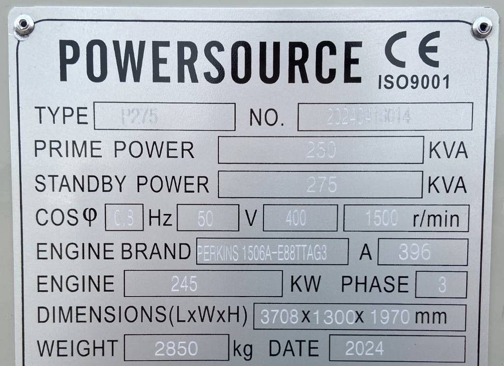 Notstromaggregat del tipo Perkins 1506A-E88TTAG3 - 275 kVA Generator - DPX-19810, Neumaschine In Oudenbosch (Immagine 4)