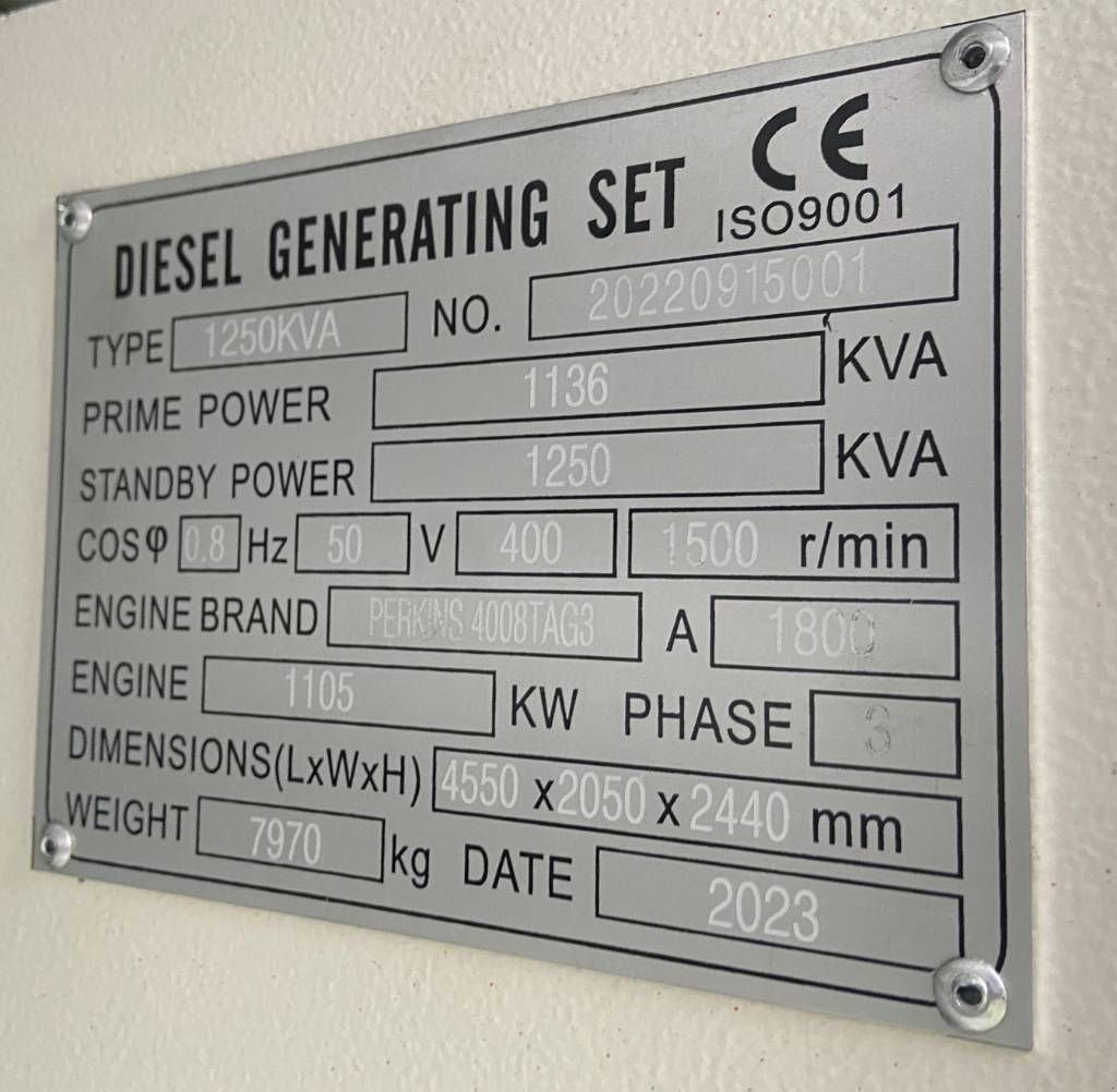 Notstromaggregat typu Perkins 4008TAG3 - 1250 kVA Open Genset - DPX-19821-O, Neumaschine w Oudenbosch (Zdjęcie 4)