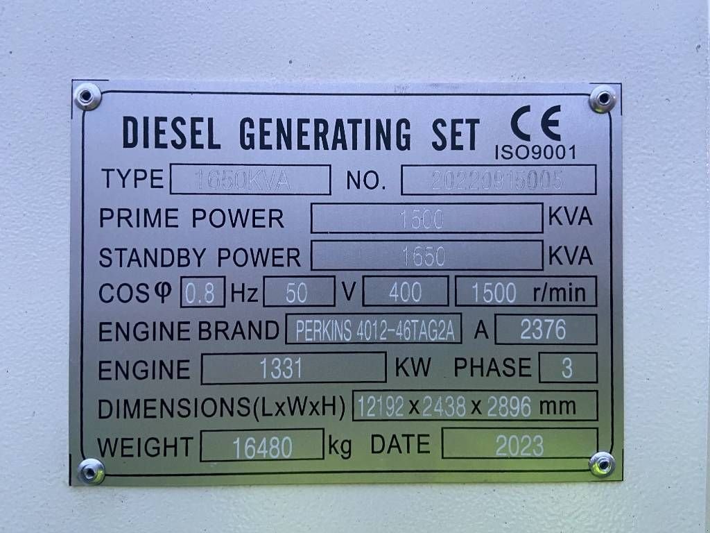 Notstromaggregat typu Perkins 4012-46TAG2A - 1.650 kVA Generator - DPX-19823, Neumaschine v Oudenbosch (Obrázok 4)