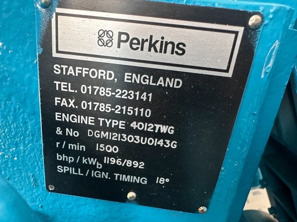 Notstromaggregat tip Perkins 4012 TWG Stamford 1030 kVA generatorset as New ! 175 hours ! Nie, Gebrauchtmaschine in VEEN (Poză 7)