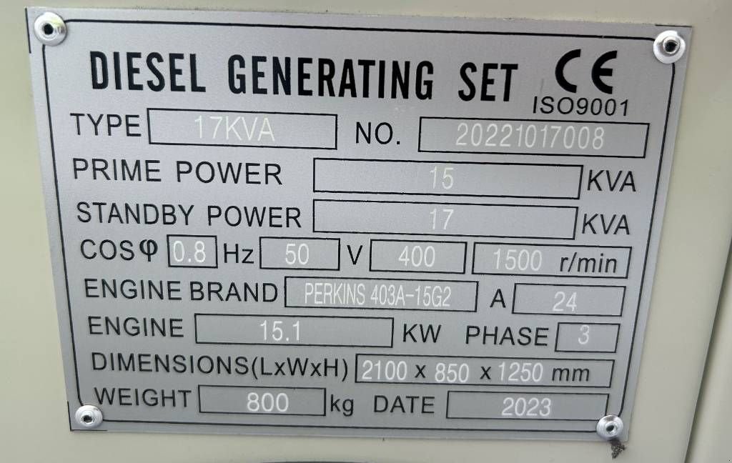 Notstromaggregat typu Perkins 403A-15G2 - 17 kVA Generator - DPX-19800.1, Neumaschine v Oudenbosch (Obrázek 4)