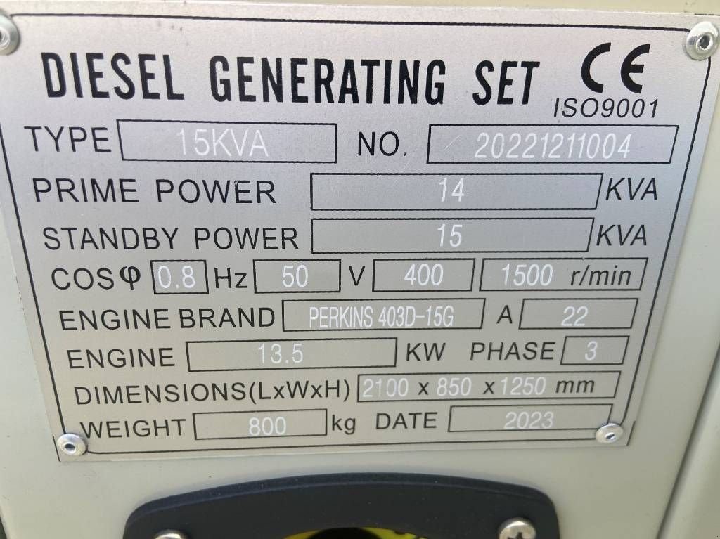 Notstromaggregat от тип Perkins 403D-15 - 15 kVA Generator - DPX-19800, Neumaschine в Oudenbosch (Снимка 4)