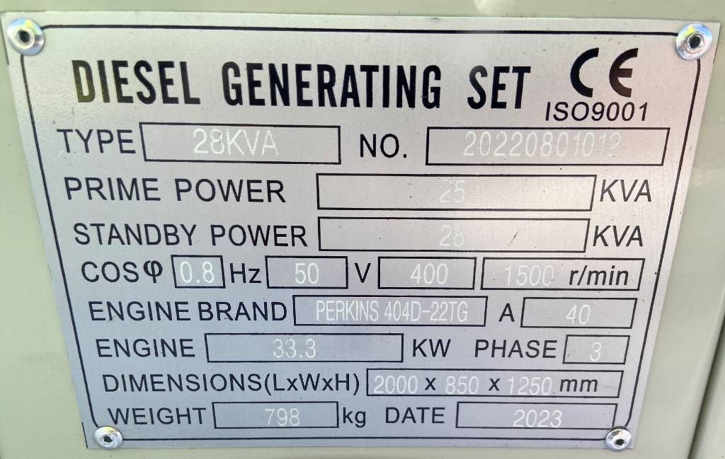 Notstromaggregat typu Perkins 404-22TG - 28 kVA Generator - DPX-19801.1, Neumaschine v Oudenbosch (Obrázek 5)