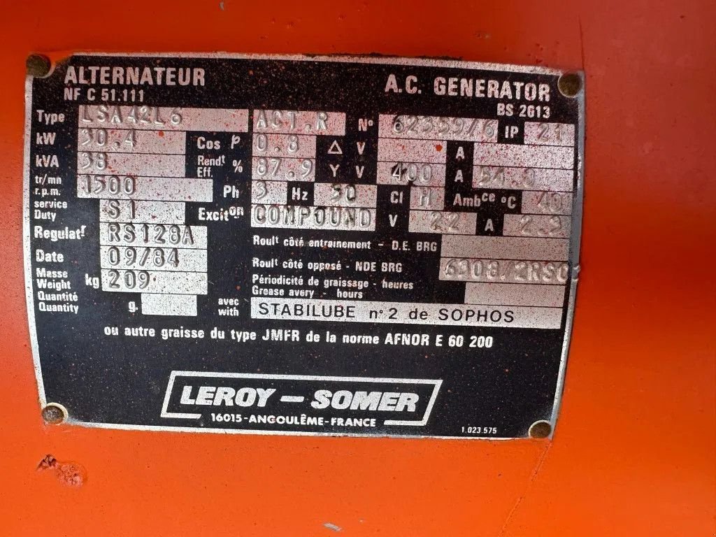 Notstromaggregat typu Perkins 4.236 Leroy Somer 38 kVA generatorset ex Emergency ! As New ! 15, Gebrauchtmaschine w VEEN (Zdjęcie 11)