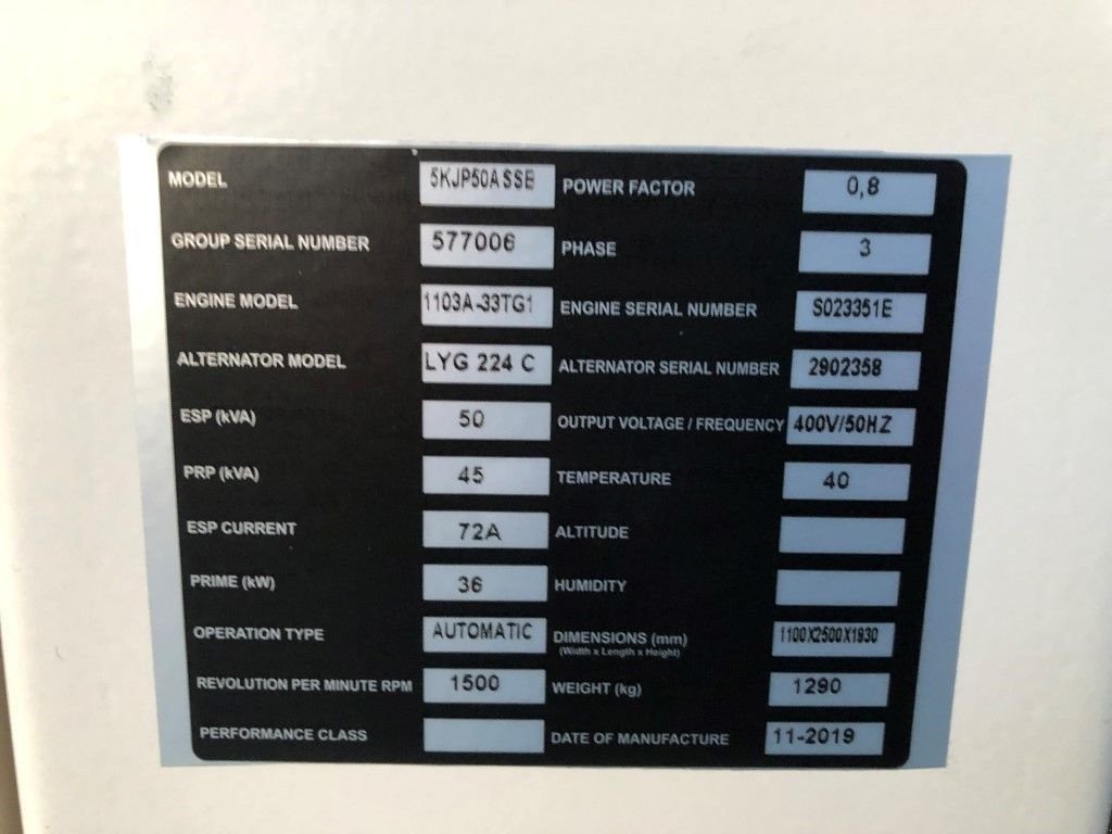 Notstromaggregat типа Perkins 50 kVA Silent generatorset New !, Neumaschine в VEEN (Фотография 5)