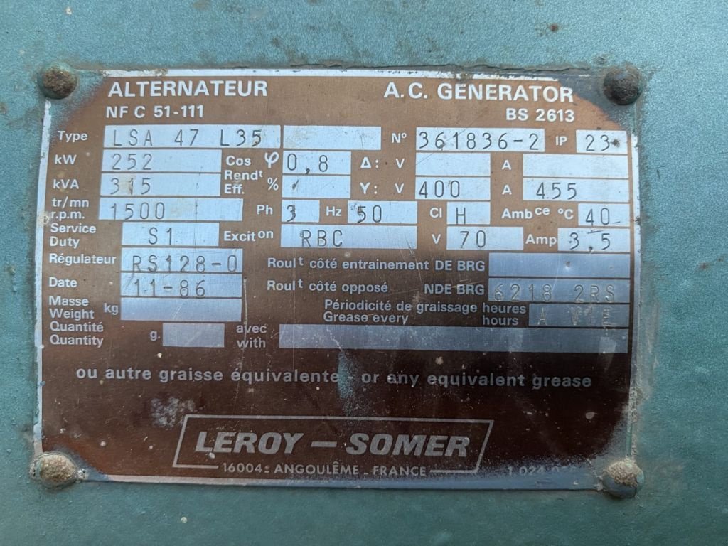 Notstromaggregat του τύπου Perkins Leroy Somer 337 kVA generatorset, Gebrauchtmaschine σε VEEN (Φωτογραφία 9)