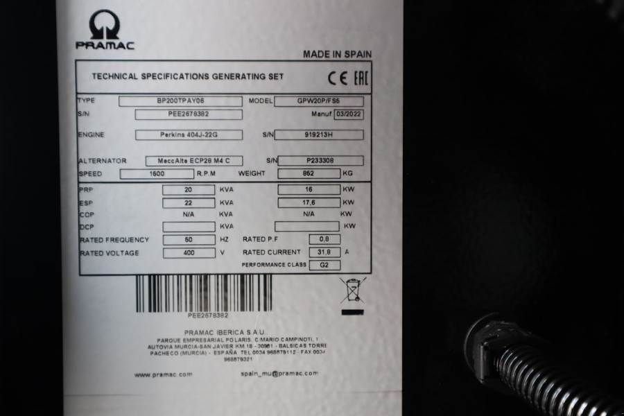 Notstromaggregat του τύπου Pramac GPW20P Unused, Valid inspection, *Guarantee! Diese, Gebrauchtmaschine σε Groenlo (Φωτογραφία 7)