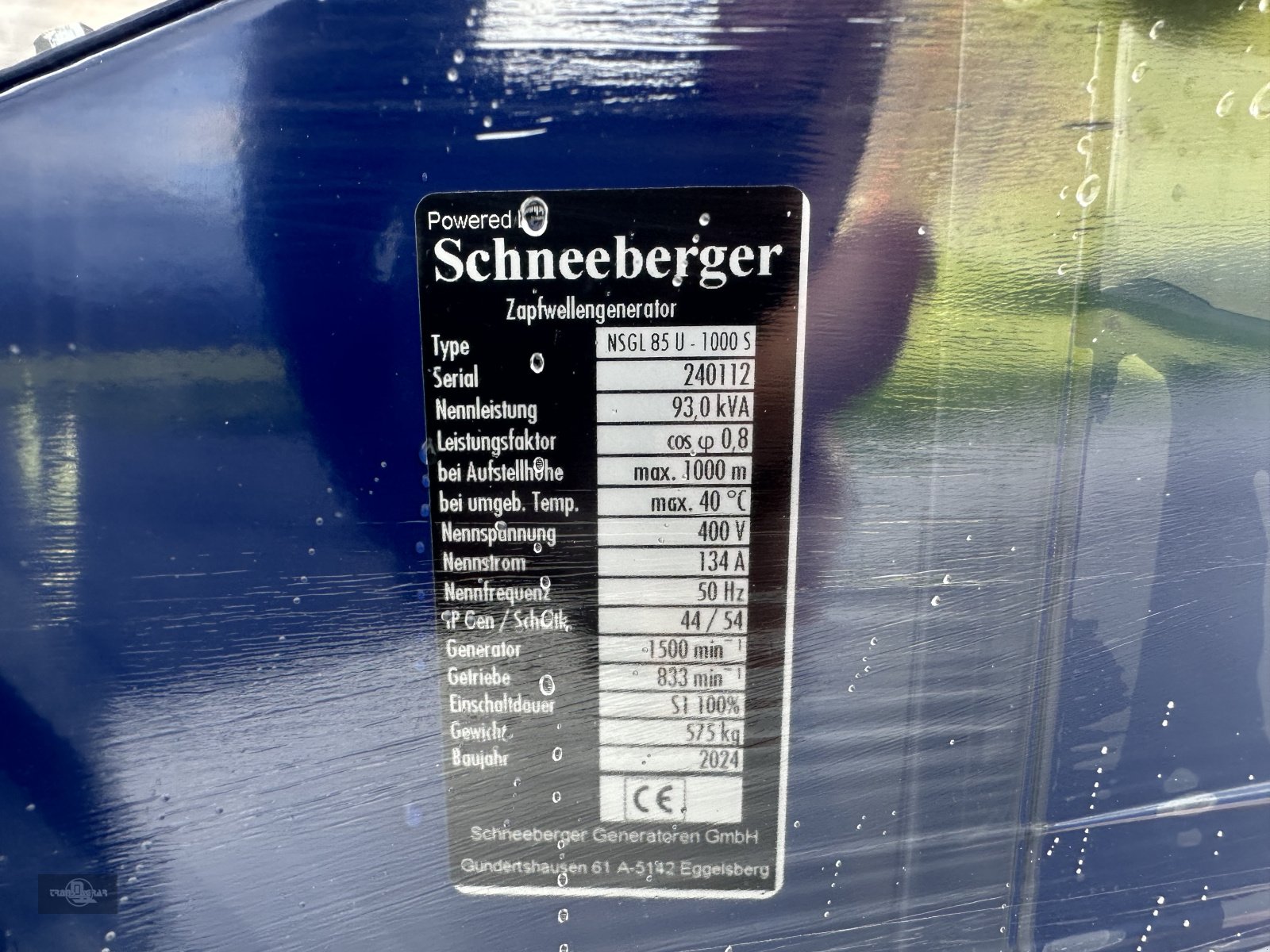 Notstromaggregat of the type schneeberger Zapfwellengenerator NSGL 85, Neumaschine in Rankweil (Picture 6)