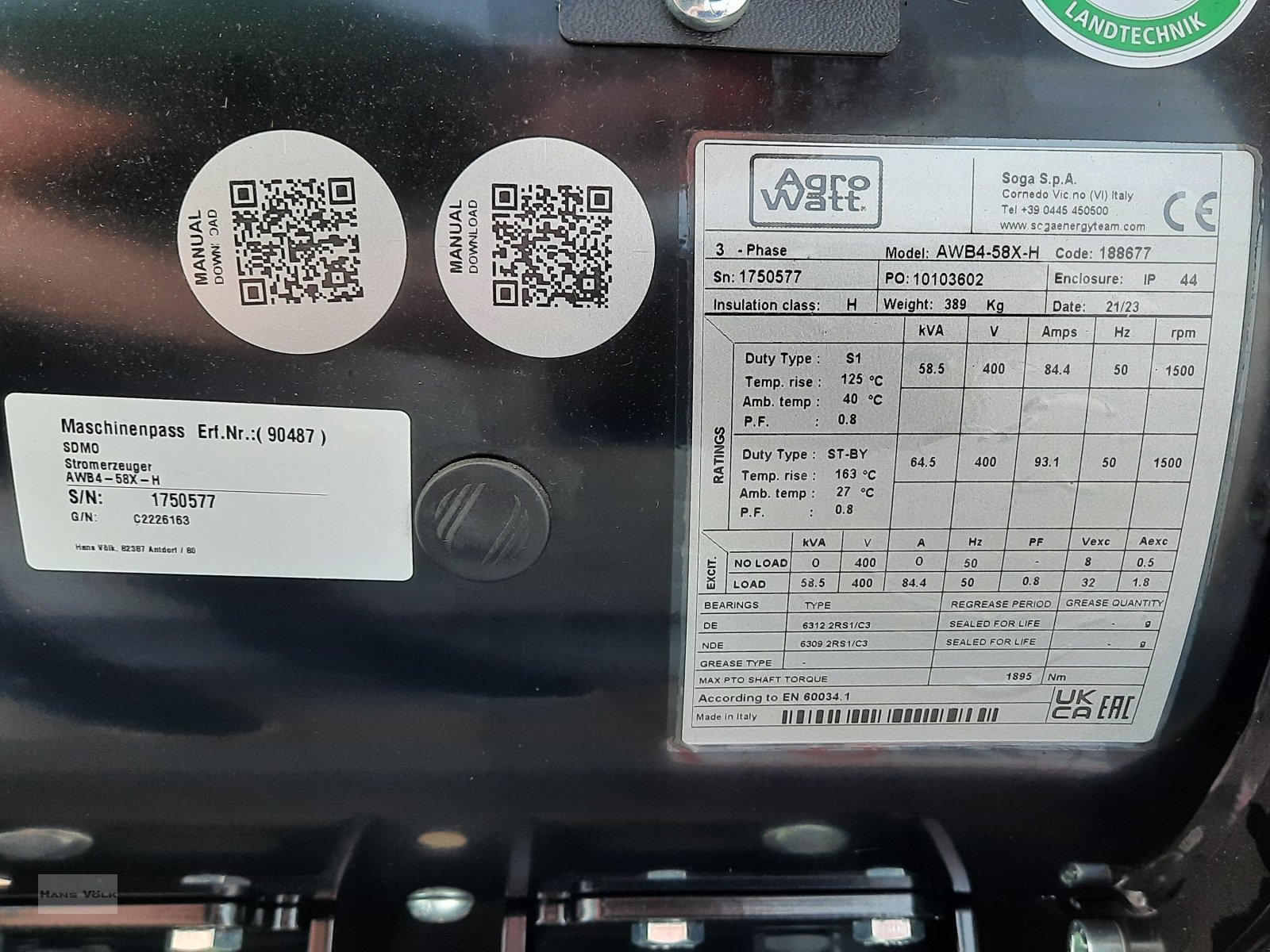 Notstromaggregat a típus SDMO AWB 4-58X-H, Neumaschine ekkor: Antdorf (Kép 10)