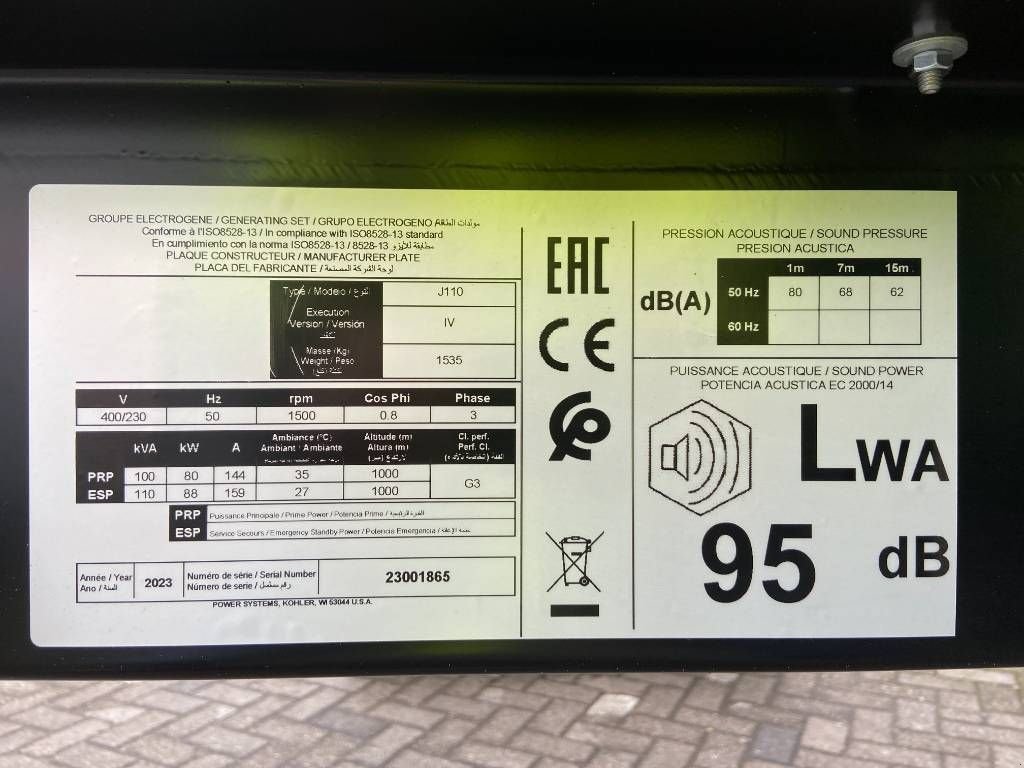 Notstromaggregat des Typs SDMO J110 - 110 kVA Generator - DPX-17106, Neumaschine in Oudenbosch (Bild 5)