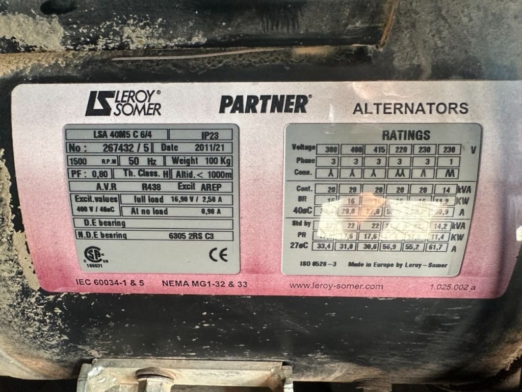 Notstromaggregat tip SDMO Mitsubishi S4Q Leroy Somer 22 kVA Silent Rental generatorset, Gebrauchtmaschine in VEEN (Poză 7)