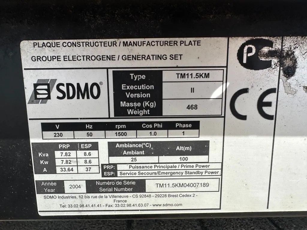 Notstromaggregat Türe ait SDMO TM11.5KM Mitsubishi Mecc Alte Spa 16 kVA generatorset, Gebrauchtmaschine içinde VEEN (resim 3)