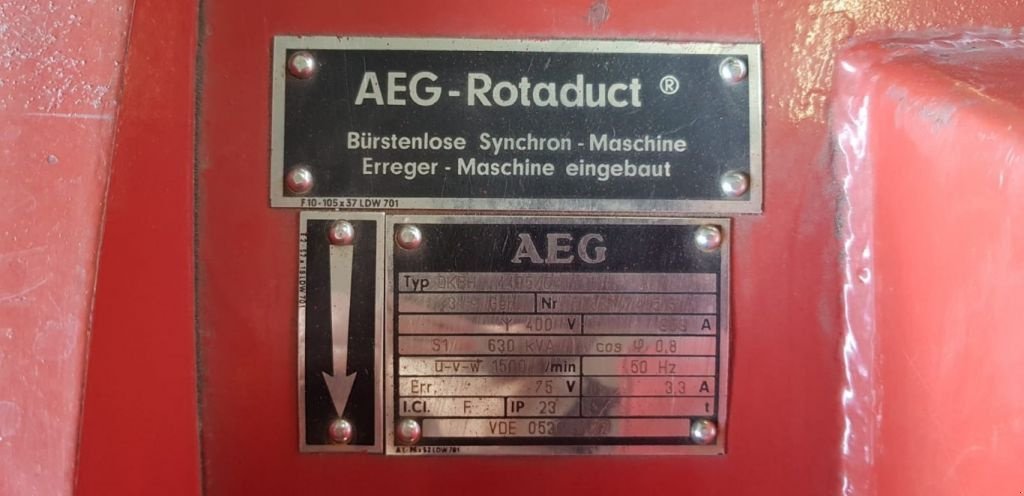 Notstromaggregat a típus Sonstige AEG 630 kVA generatordeel as New! DKBH 4405/04, Gebrauchtmaschine ekkor: VEEN (Kép 3)