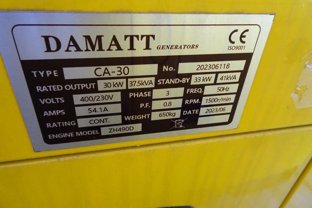 Notstromaggregat Türe ait Sonstige Aggregaat Damatt CA30 kva40, Neumaschine içinde Losdorp (resim 11)