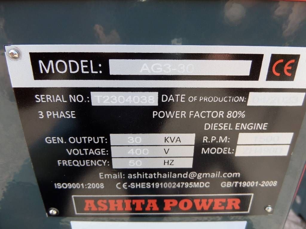 Notstromaggregat Türe ait Sonstige Ashita AG3-30, Gebrauchtmaschine içinde Rucphen (resim 3)