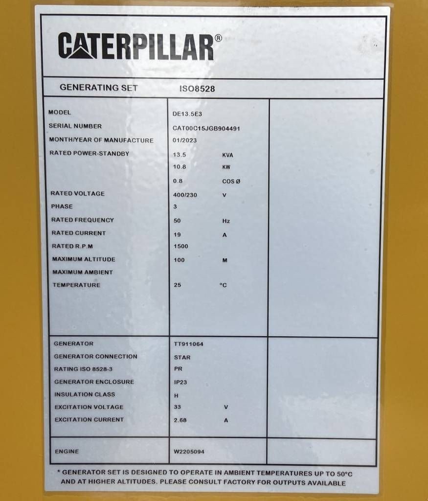 Notstromaggregat tip Sonstige Cat DE13.5E3 - 13.5 kVA Generator - DPX-18001, Neumaschine in Oudenbosch (Poză 7)