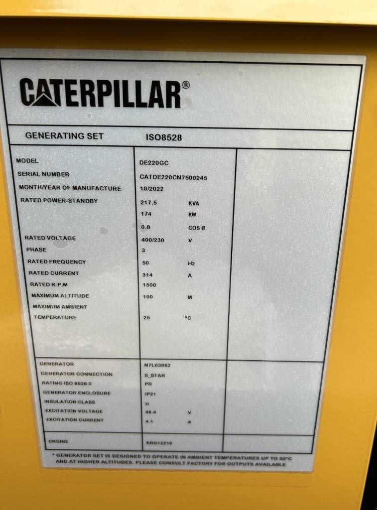 Notstromaggregat a típus Sonstige Cat DE220GC - 220 kVA Stand-by Generator - DPX-18212, Neumaschine ekkor: Oudenbosch (Kép 4)