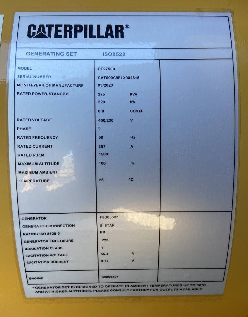 Notstromaggregat tipa Sonstige Cat DE275E0 - C9 - 275 kVA Generator - DPX-18020, Neumaschine u Oudenbosch (Slika 4)