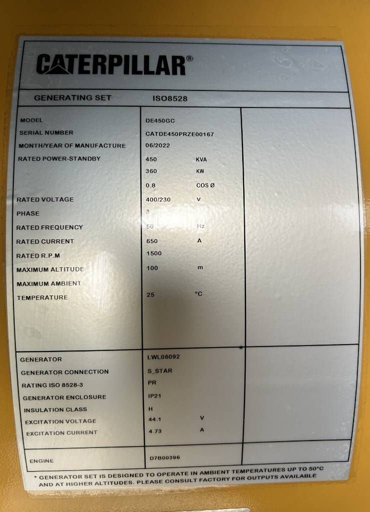 Notstromaggregat Türe ait Sonstige Cat DE450GC - 450 kVA Stand-by Generator - DPX-18219, Neumaschine içinde Oudenbosch (resim 4)