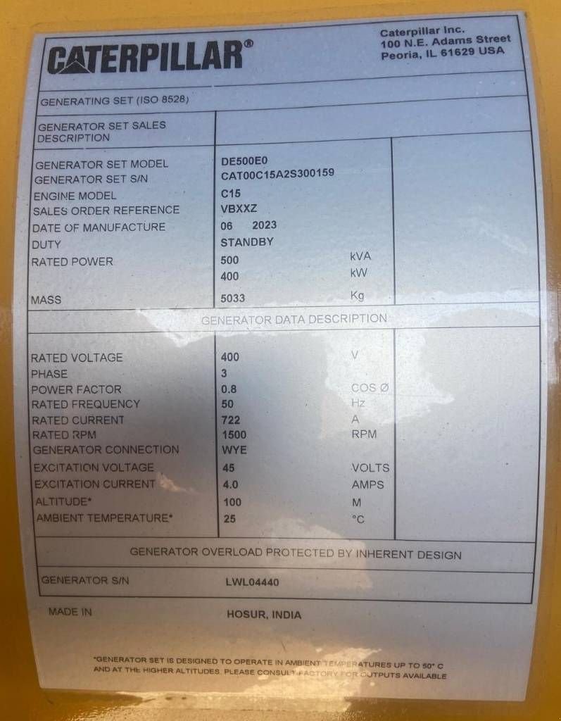 Notstromaggregat typu Sonstige Cat DE500E0 - C15 - 500 kVA Generator - DPX-18026, Neumaschine w Oudenbosch (Zdjęcie 4)