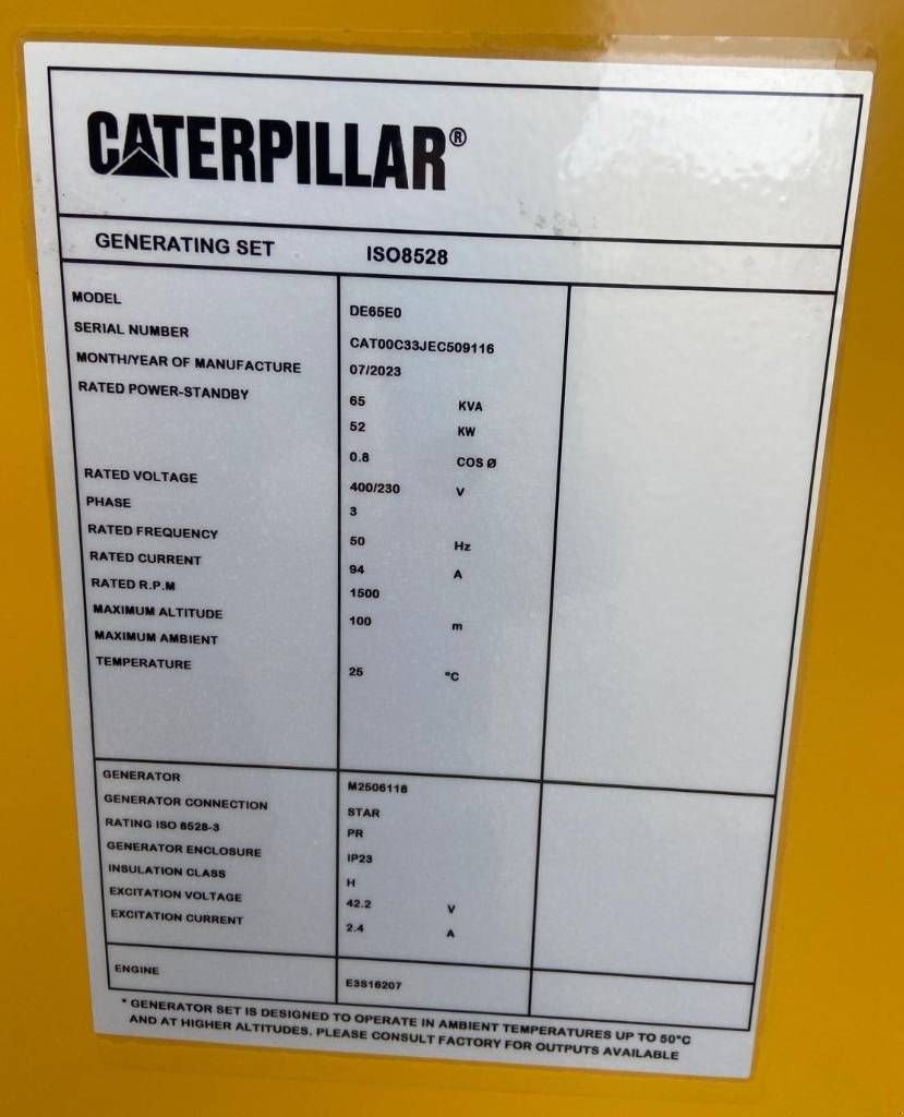 Notstromaggregat tipa Sonstige Cat DE65E0 - 65 kVA Generator - DPX-18010, Neumaschine u Oudenbosch (Slika 4)