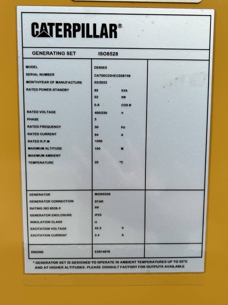 Notstromaggregat typu Sonstige Cat DE65E0 - 65 kVA Generator - DPX-18010, Neumaschine w Oudenbosch (Zdjęcie 4)