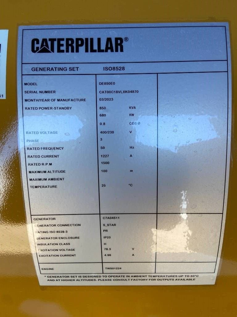 Notstromaggregat del tipo Sonstige Cat DE850E0 - C18 - 850 kVA Generator - DPX-18032, Neumaschine en Oudenbosch (Imagen 4)