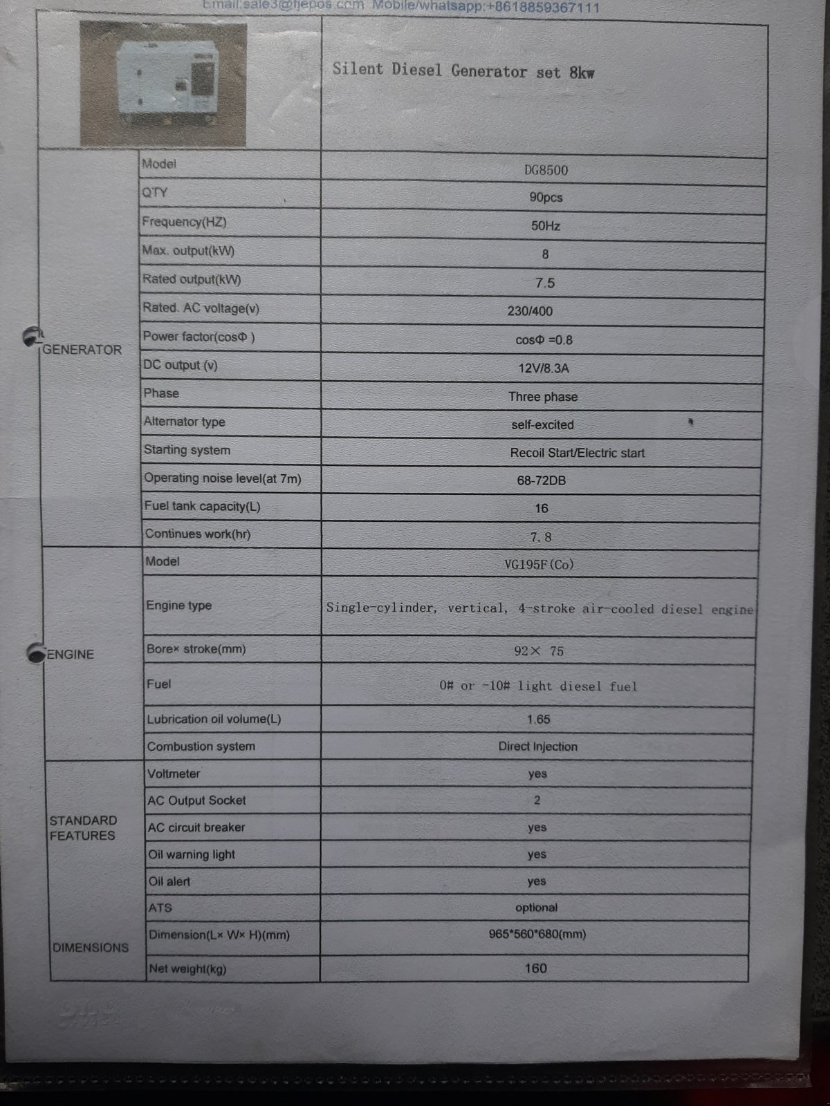 Notstromaggregat of the type Sonstige DG 8500, Neumaschine in Baisweil (Picture 5)