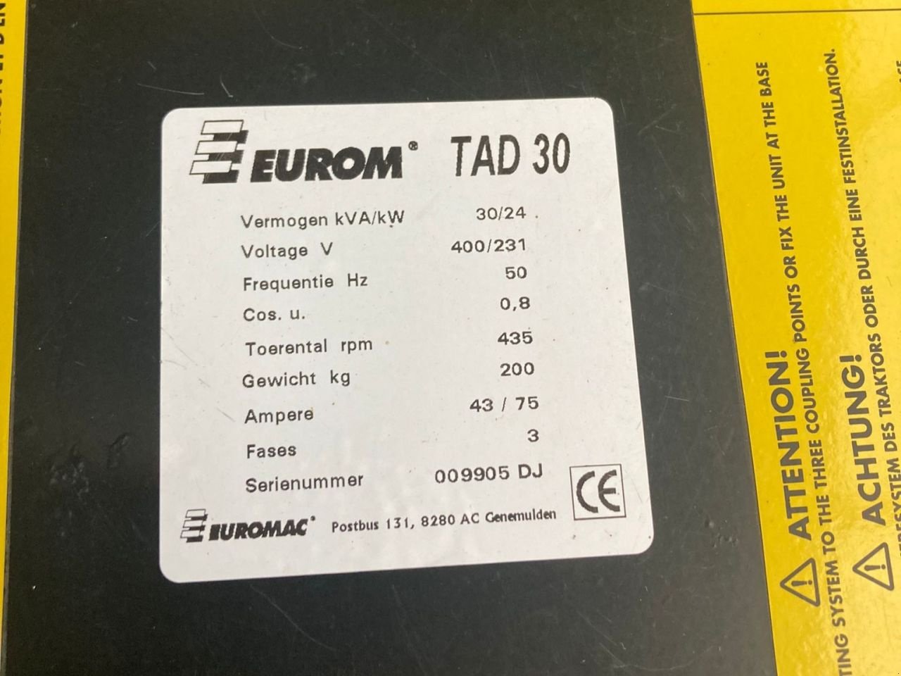 Notstromaggregat del tipo Sonstige Eurom TAD30, Gebrauchtmaschine en Stolwijk (Imagen 2)