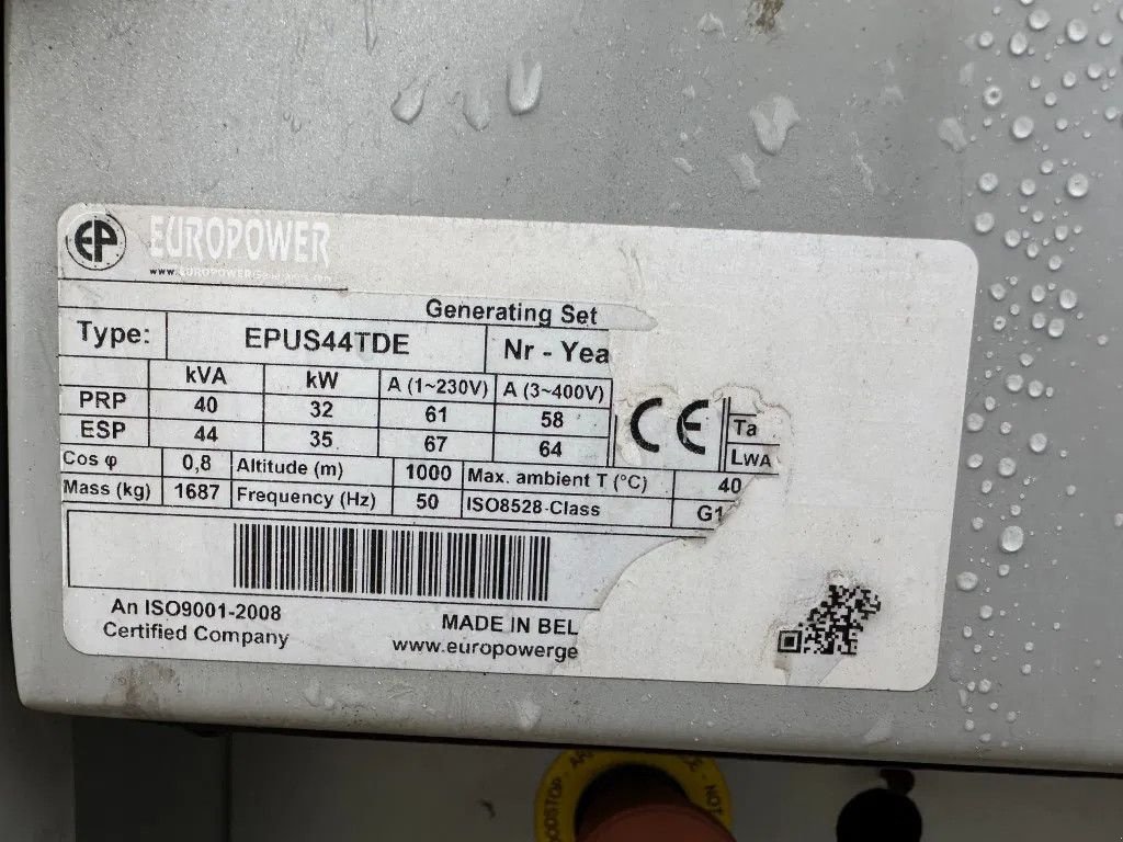 Notstromaggregat tip Sonstige Europower EPUS44TDE Kubota leroy Somer 44 kVA Supersilent Rental generator, Gebrauchtmaschine in VEEN (Poză 7)